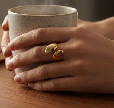 Anillo Acero Dorado OAN43