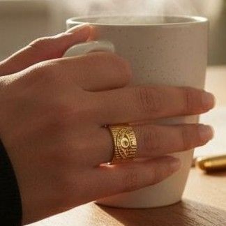 Anillo Acero Dorado OAN49