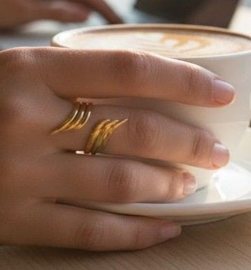 Anillo Acero Dorado OAN64