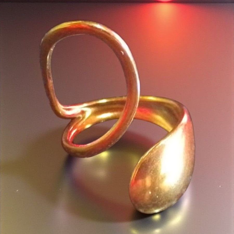 Anillo Acero Dorado OAN67
