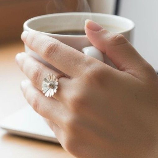 Anillo Acero Margarita RAM25