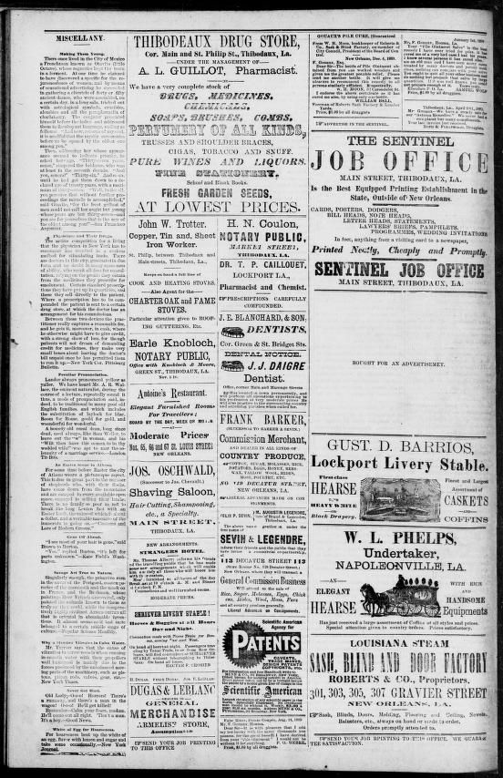 Historic newspaper image courtesy of Chronicling America, Library of Congress, from the collection of Louisiana State University.