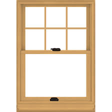A wooden window with a black handle on a white background.
