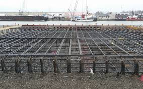 Whitecap Builders prepped rebar for a concrete foundation pour on a commercial site in Searsport, Maine.