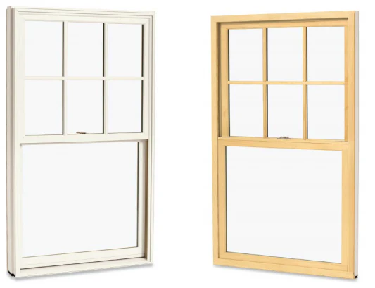 Two different types of windows are shown on a white background.