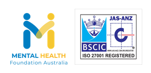 MHFA logo, ISO 27001 certified