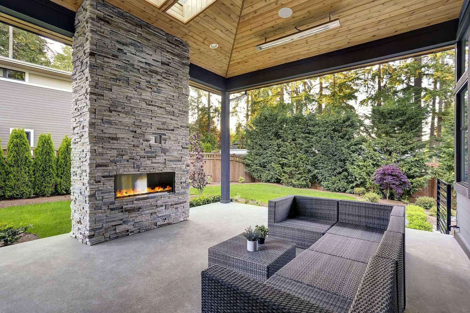 outdoor fireplace
