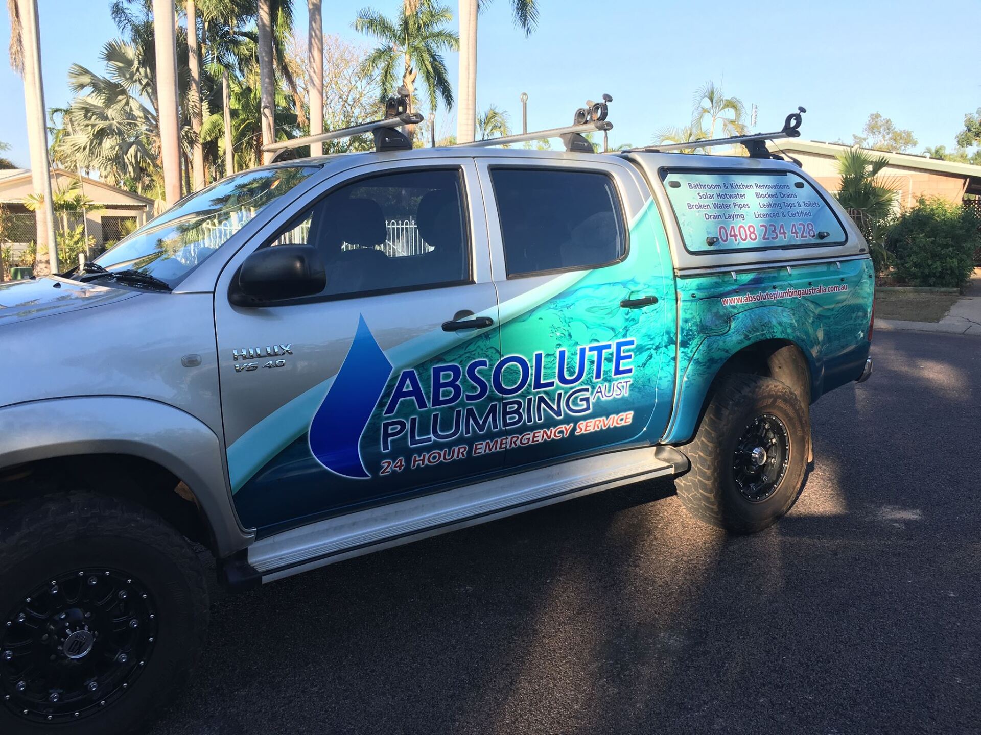 Absolute Plumbing branded Truck - Plumbers in Darwin, NT