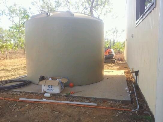 Water tank and pipework installed for a resident in Darwin, NT
