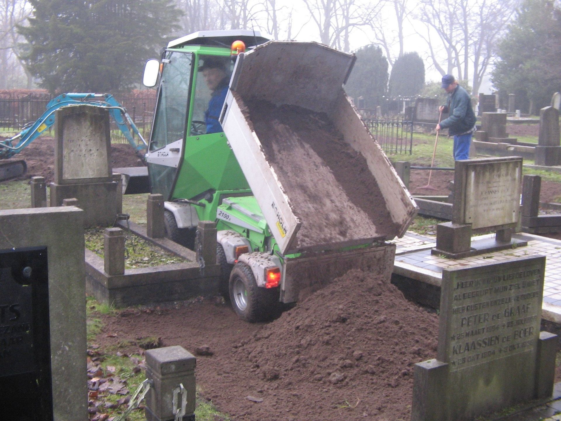 Aanvullen van de open grafplekken