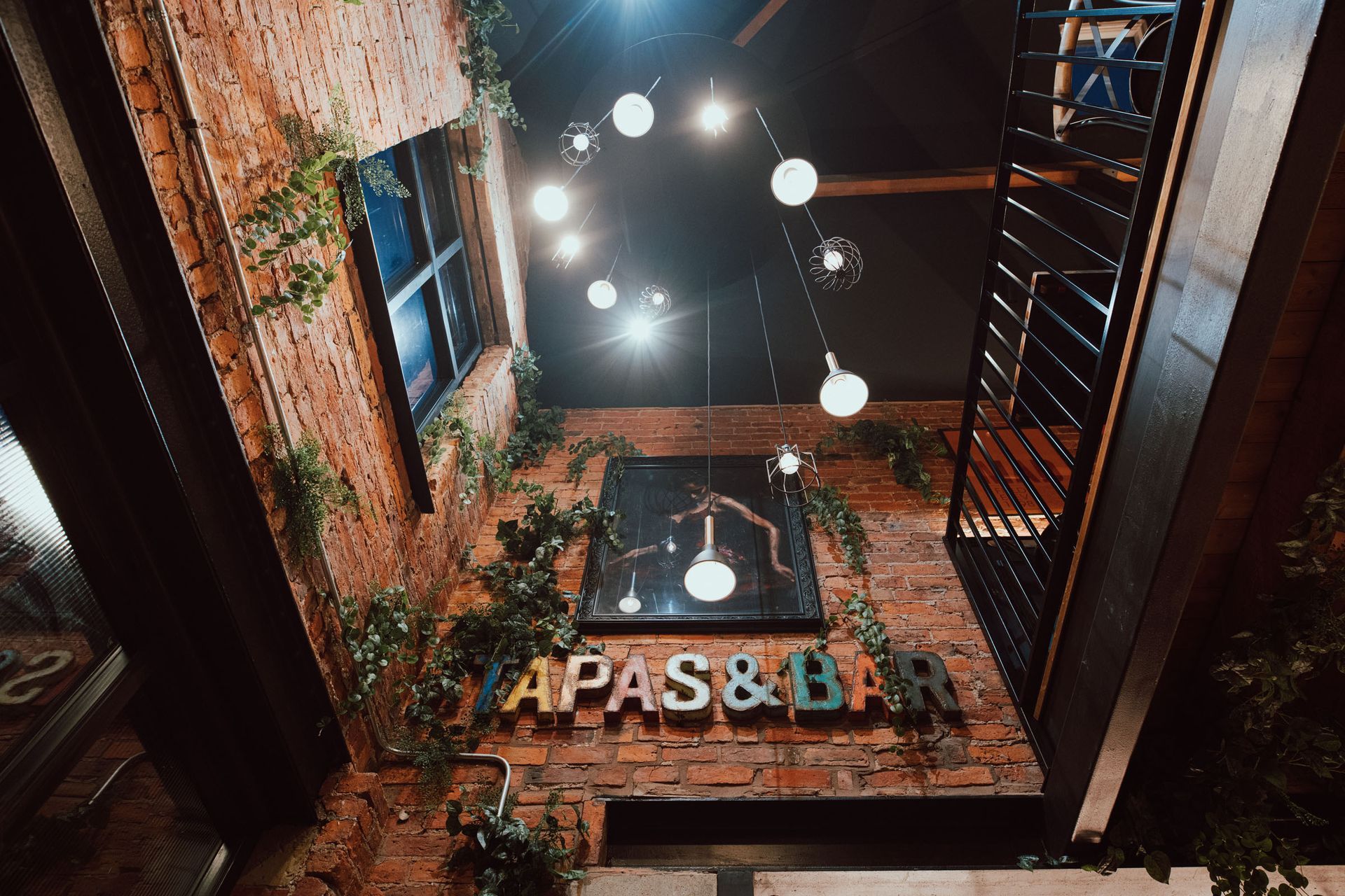 The mezzanine at Dos Hermanos Tapas & Bar