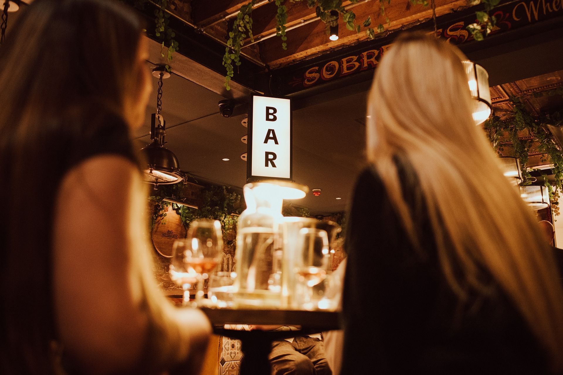 The bar at Dos Hermanos, Cheadle Hulme