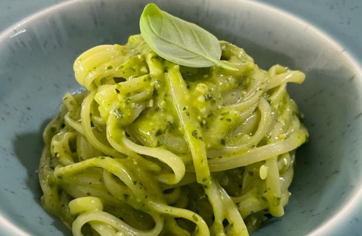 fresh noodles fish and parsley