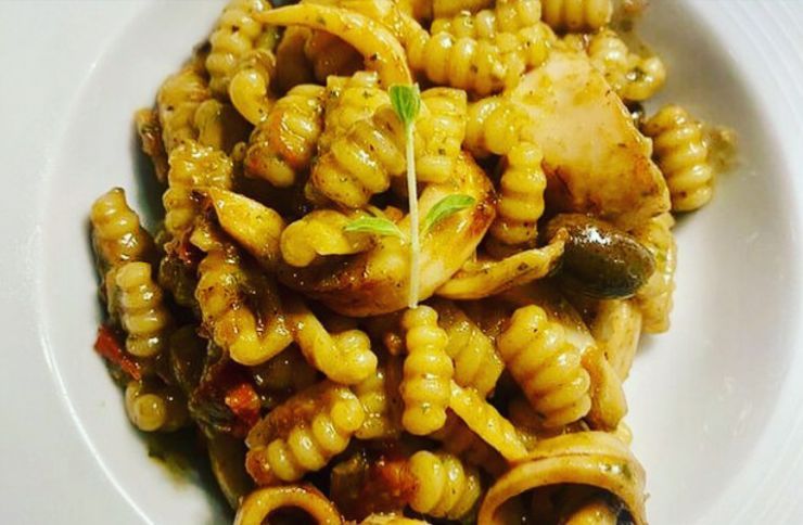 fresh pasta with fish