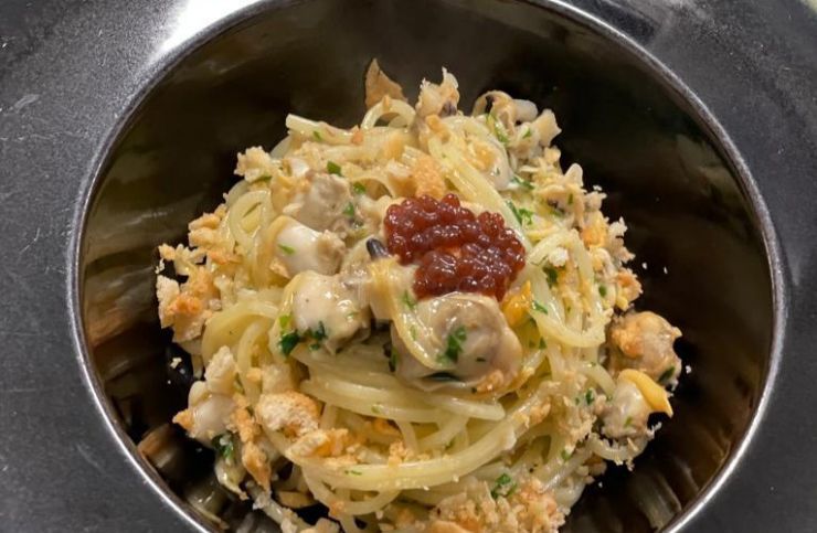 spadellati spaghetti with fish