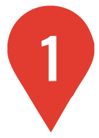 A red pin with the number one on it.