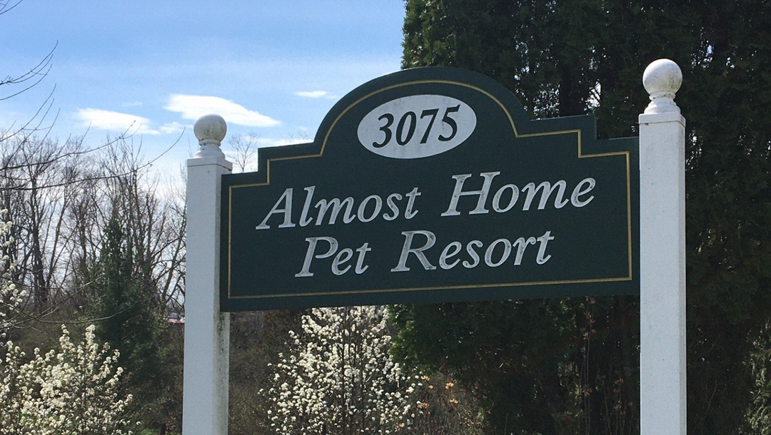 Almost Home Pet Resort sign