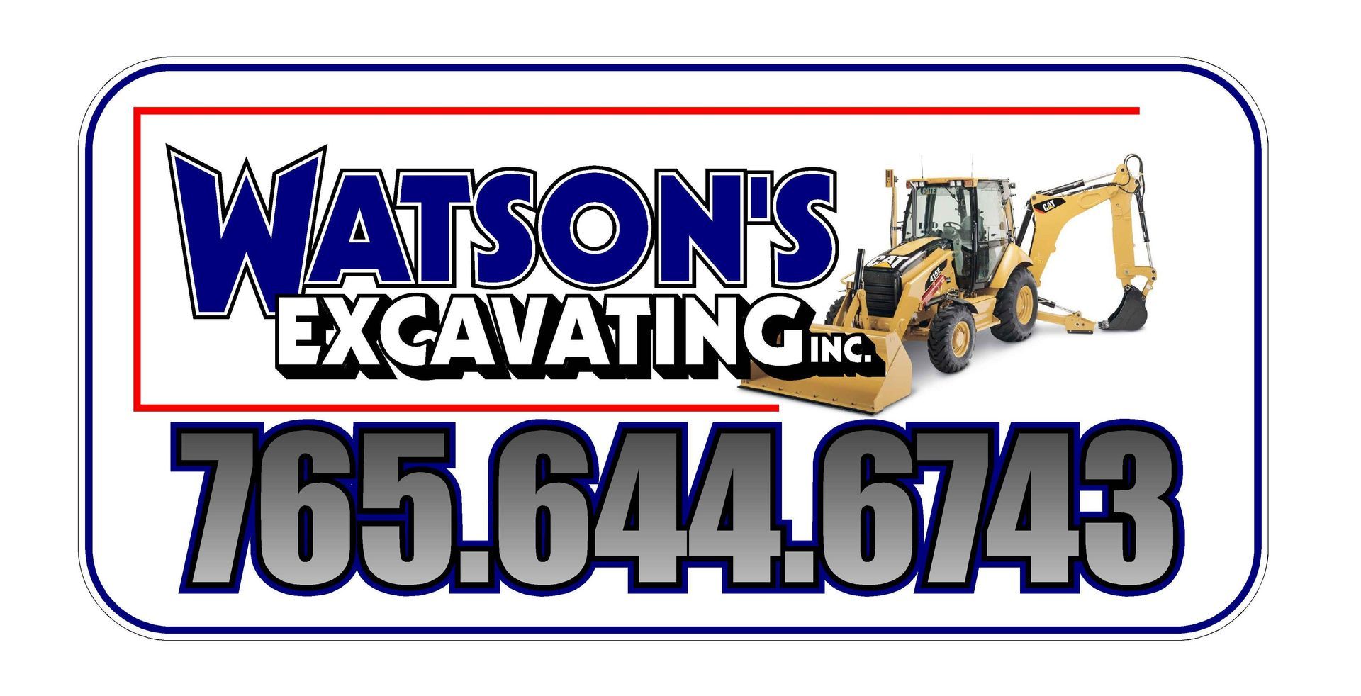 a logo for watson 's excavating inc. with a phone number | Anderson, IN | WEI