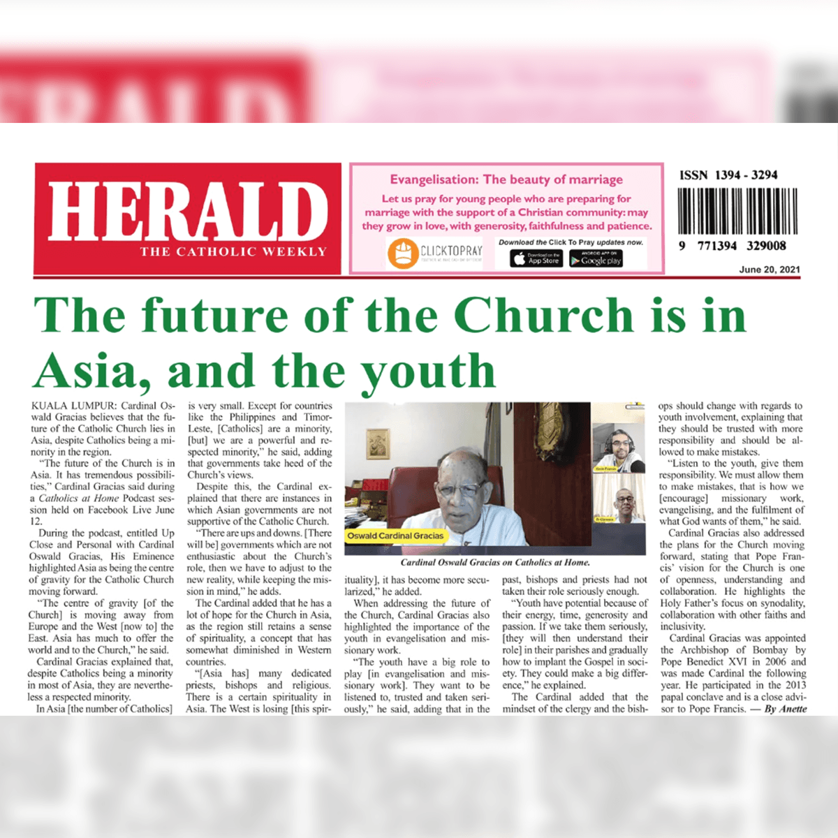 Newspaper front page: