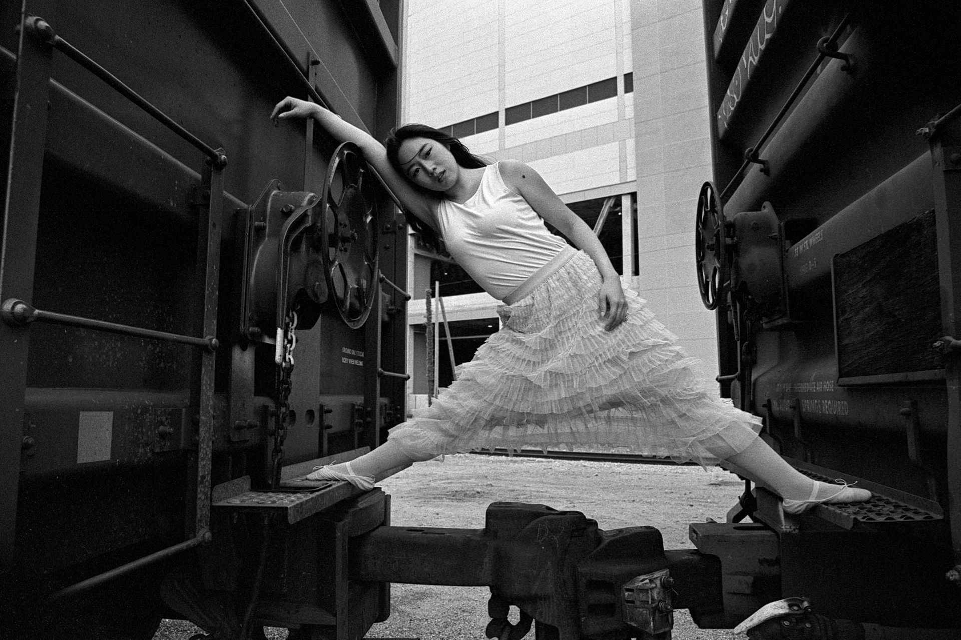 Movement-based black and white editorial capturing fluidity and body awareness