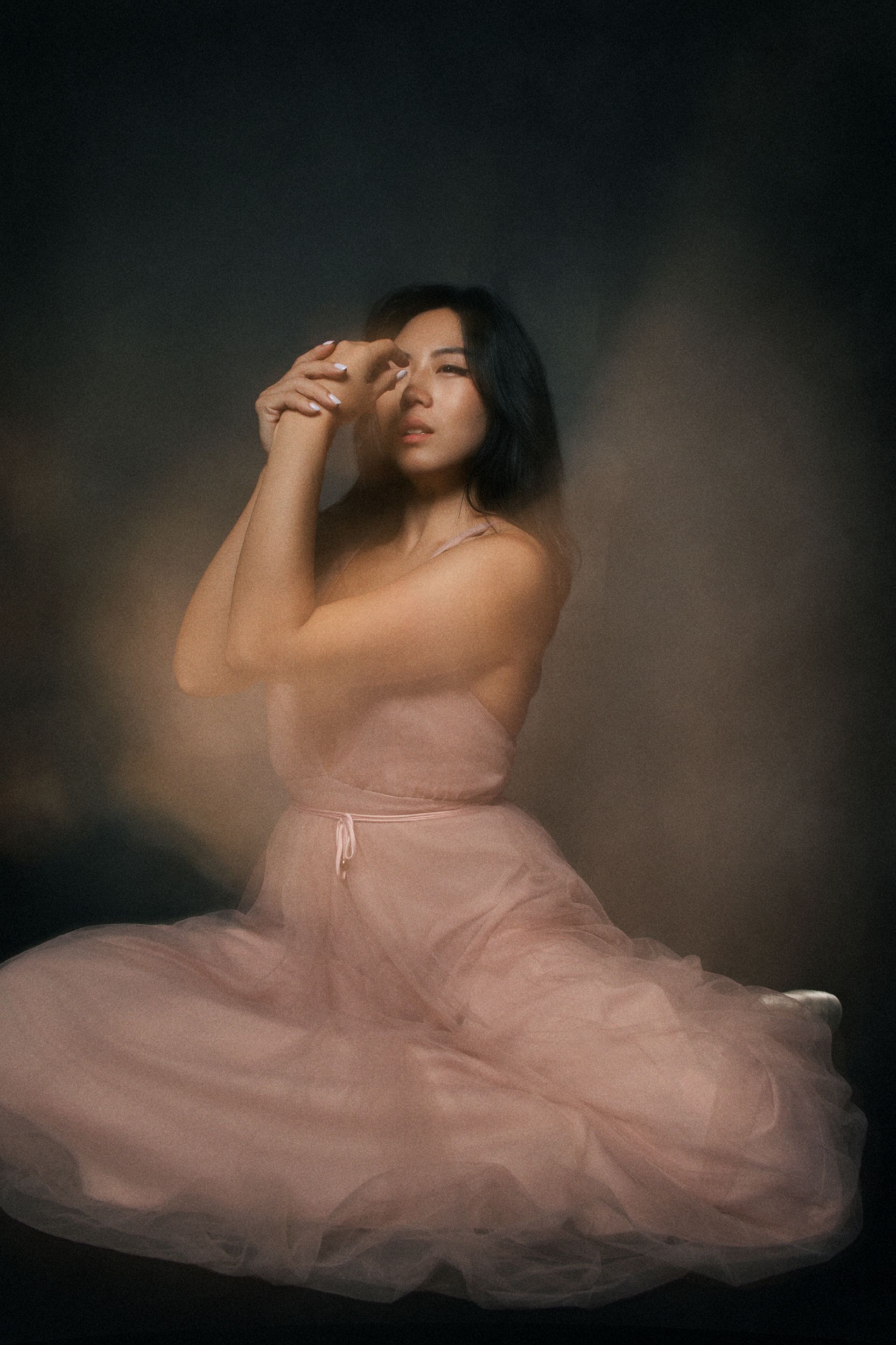 Minnie Lee — NYC model fine art portrait using light and movement