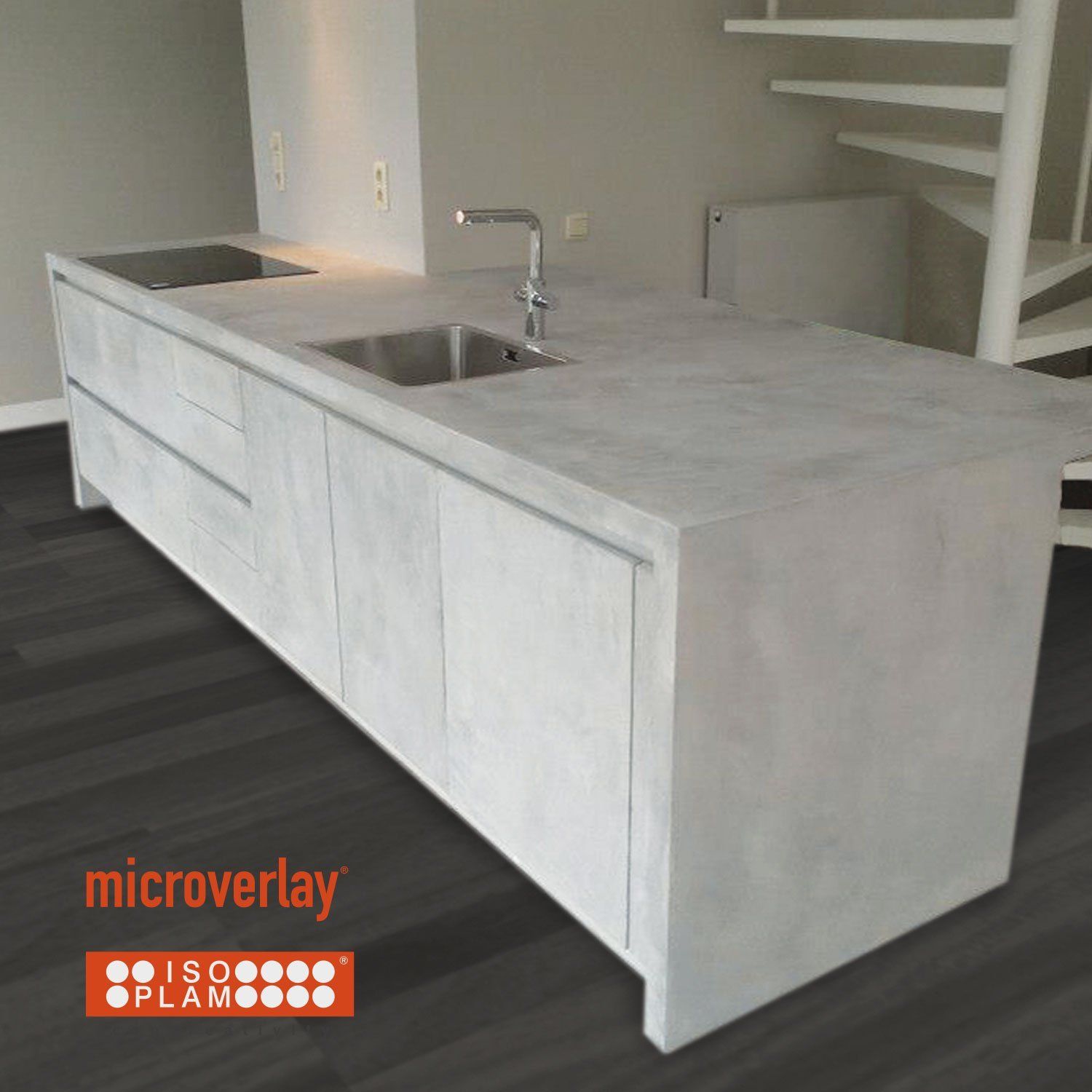 top cucina in microcemento