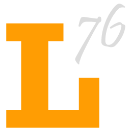 An orange letter l with the number 76 next to it