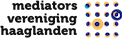 Mediators Vereniging Haaglanden logo with black text and blue-orange circular icon pattern