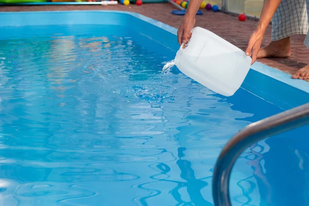 Pool Side Being Cleaned — Cooloola Coast Property Maintenance in Rainbow Beach, QLD