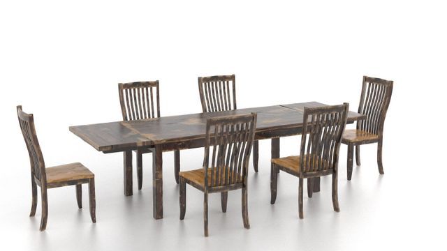 Brown Rectangular Table And Armless Chairs - Ardmore, PA - Just Chairs & Tables