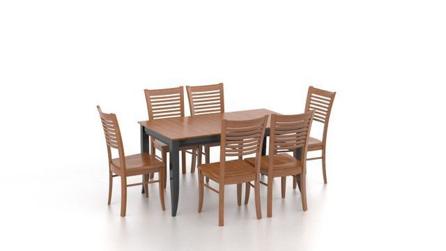 Brown Rectangular Table And Upholstered Armless Chairs - Ardmore, PA - Just Chairs & Tables