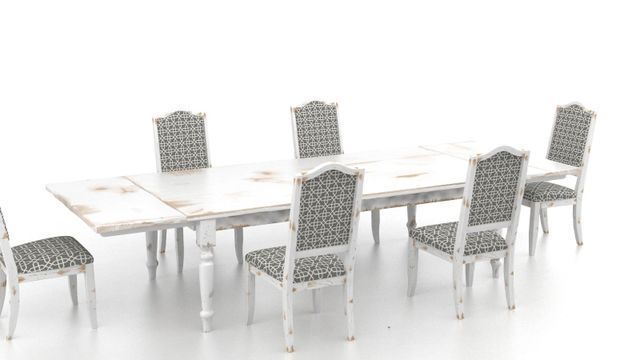 White Table And Upholstered Armless Chairs - Ardmore, PA - Just Chairs & Tables