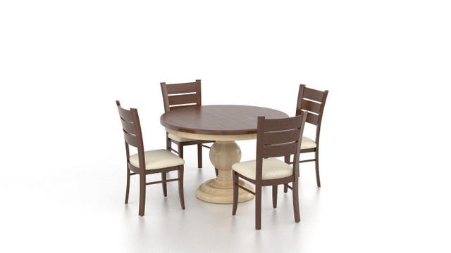 Brown Table And Upholstered Armless Chairs - Ardmore, PA - Just Chairs & Tables