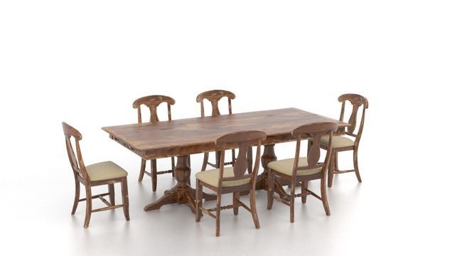 Table With Six Brown Armless Chairs - Ardmore, PA - Just Chairs & Tables