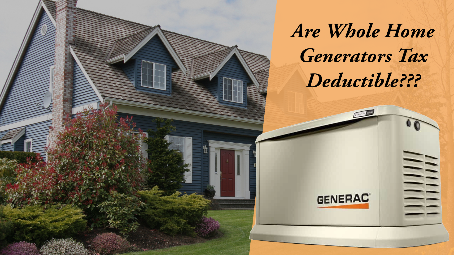 a picture of a house next to a generator that says 