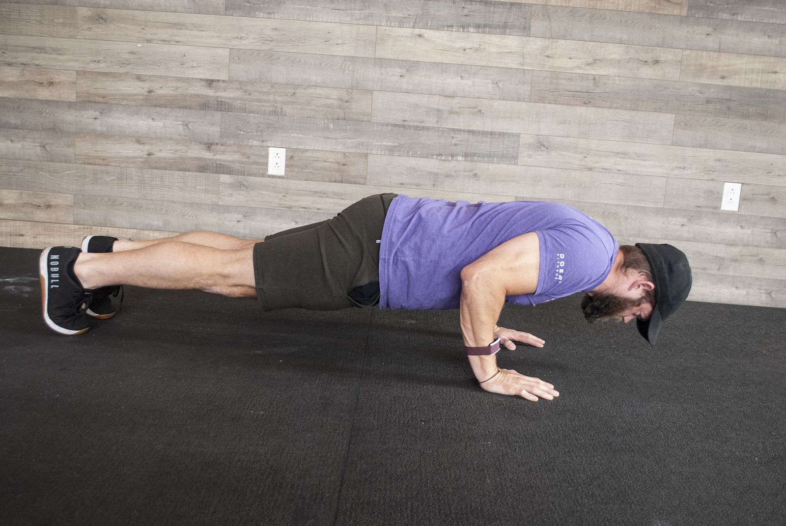 Lowering portion of a pushup