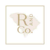 The logo for r and co. has a map of south carolina on it.