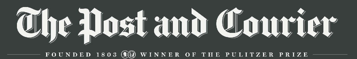 A logo for the post and courier newspaper