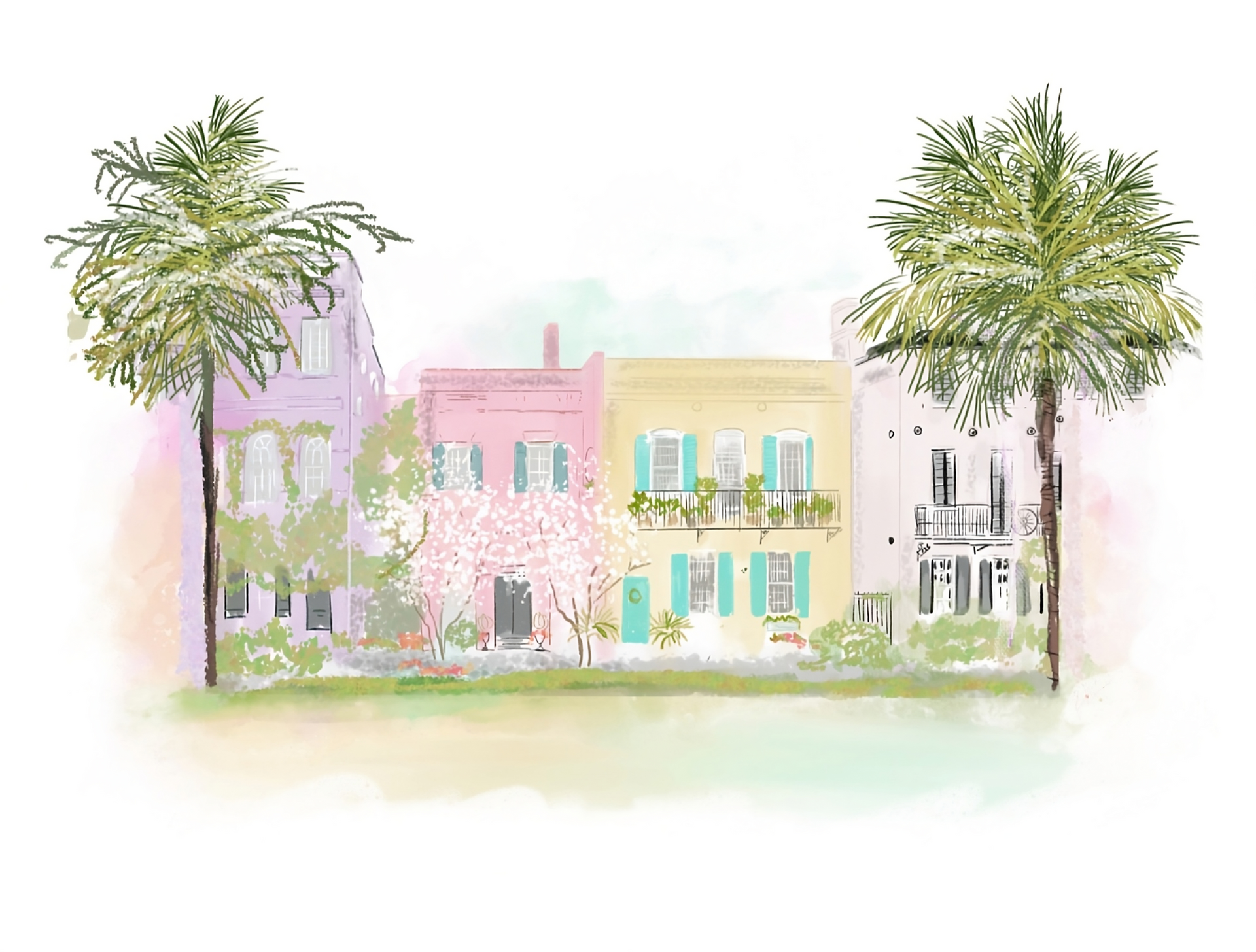 watercolor of charleston