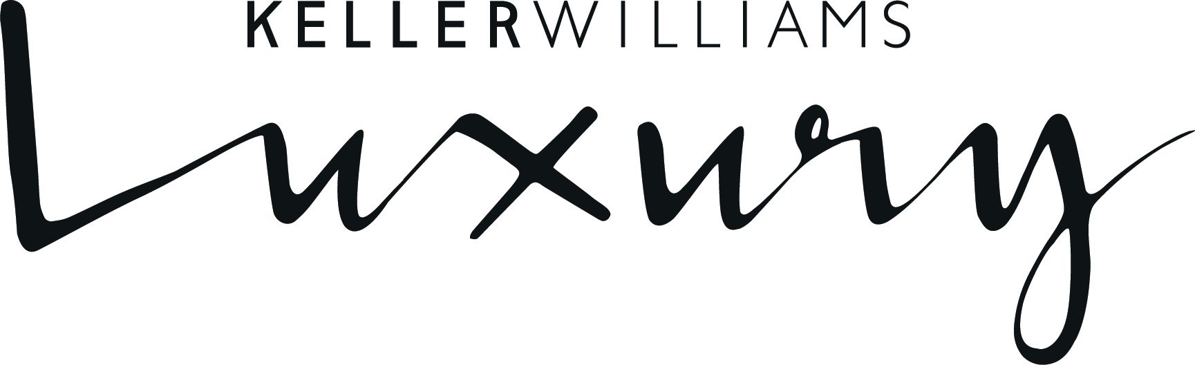 A black and white logo for keller williams luxury