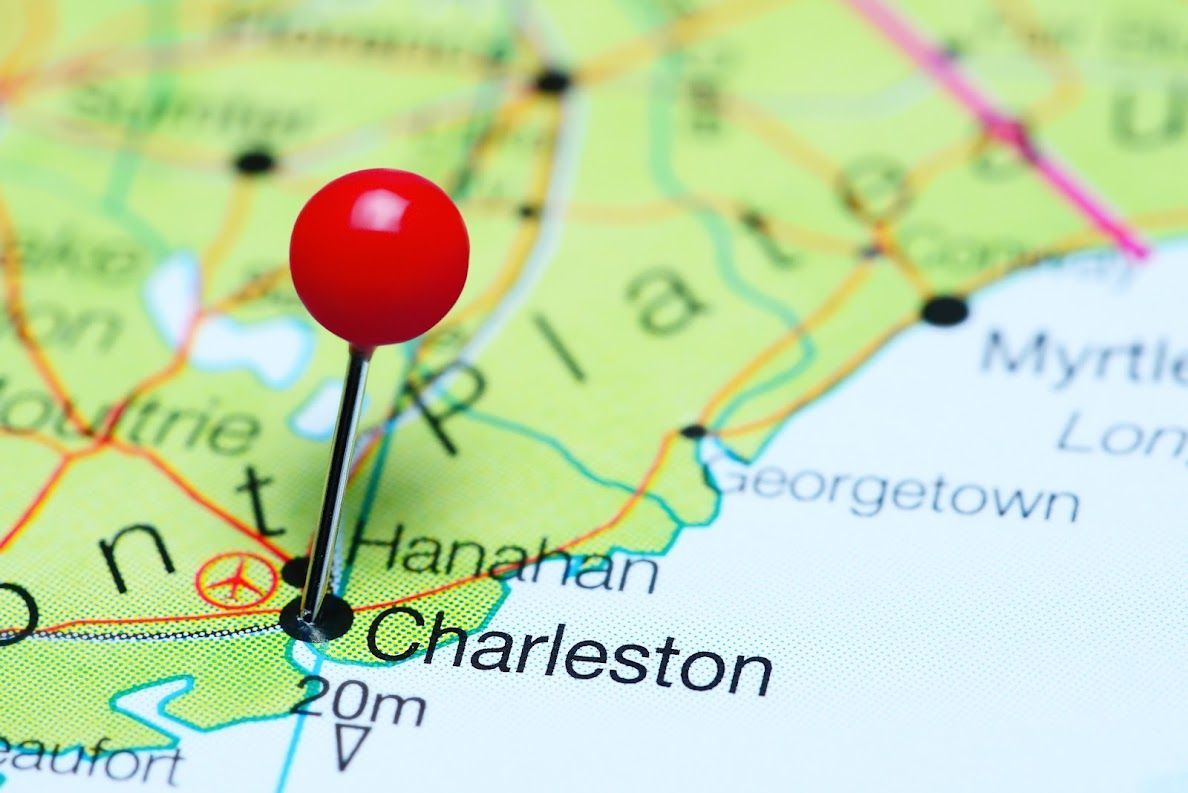 Pin on map of Charleston, SC