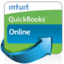 A logo for intuit quickbooks online with an arrow pointing up.