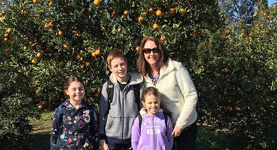 Family posing for photograph