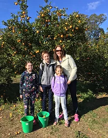 young family members with mother