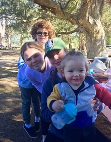 young family members having fun