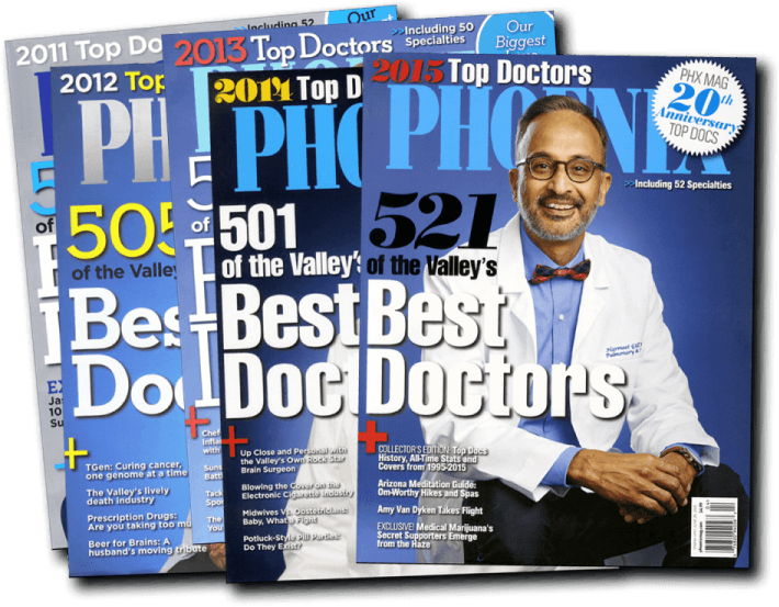 A doctor is featured on the cover of a magazine