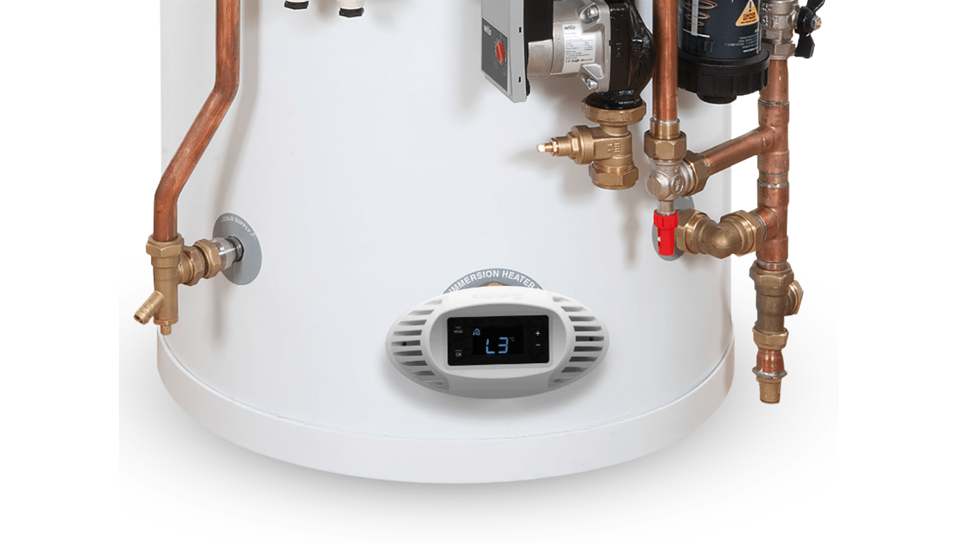 Hot water tank with best energy saving immersion timer and stat fitted