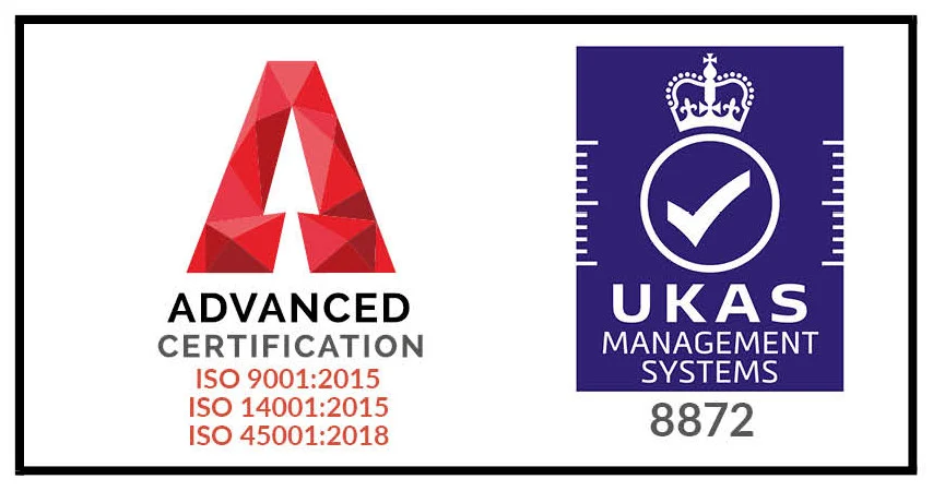 UKAS ADVANCED CERTIFICATION ISO14001 & ISO9001 CERTIFICATE