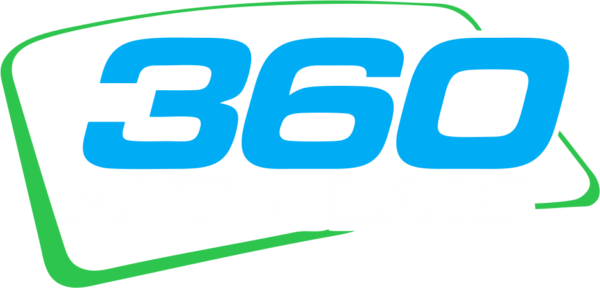 A blue and green 360 logo on a white background