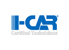 I-car certified technicians logo on a white background